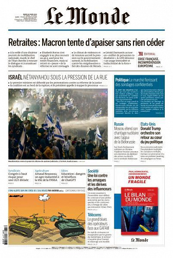 Le Monde du Mardi 28 Mars 2023
