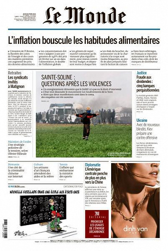 Le Monde du Jeudi 30 Mars 2023