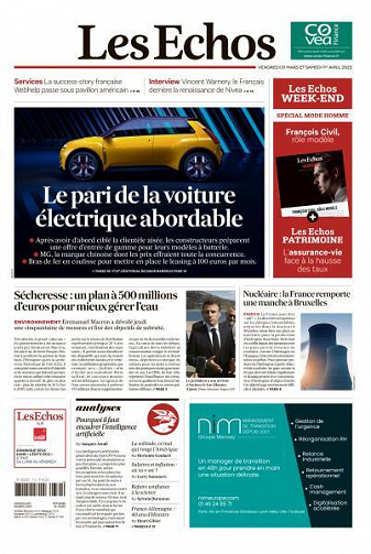 Les Echos du Vendredi 31 Mars et Samedi 1er Avril 2023