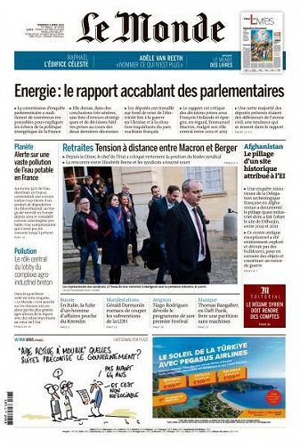 Le Monde du Vendredi 7 Avril 2023