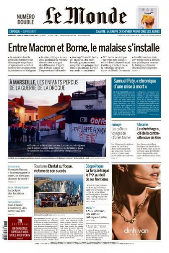 Le Monde du Dimanche 9 et Mardi 11 Avril 2023