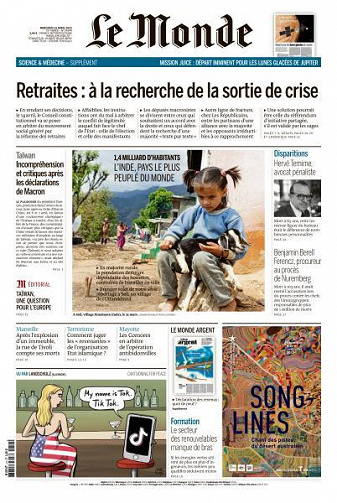 Le Monde du Mercredi 12 Avril 2023