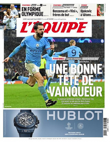 L’equipe du Mercredi 12 Avril 2023