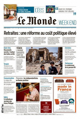 Le Monde du Samedi 15 Avril 2023