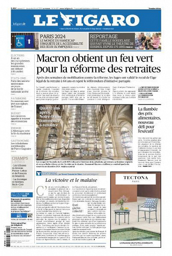 Le Figaro du Samedi 15 et Dimanche 16 Avril 2023