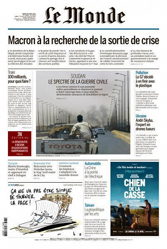 Le Monde du Mardi 18 Avril 2023