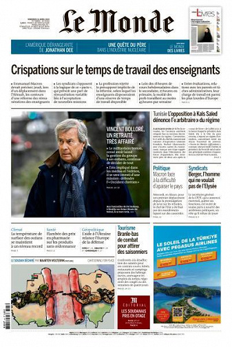 Le Monde du Vendredi 21 Avril 2023