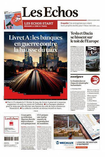Les Echos du Lundi 24 Avril 2023