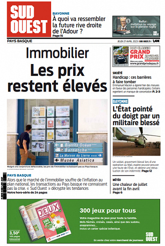 Sud Ouest (10 éditions) du Jeudi 27 Avril 2023
