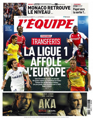 L’equipe du Vendredi 28 Avril 2023