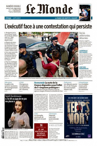 Le Monde du Dimanche 30 Avril et Mardi 2 Mai 2023