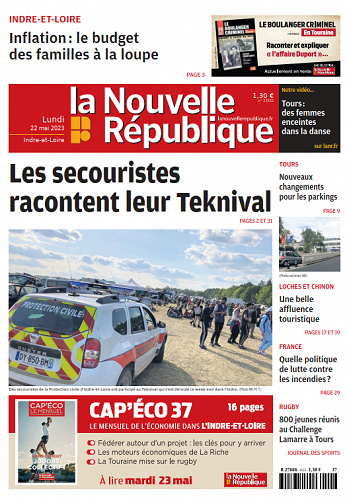 La Nouvelle République du Lundi 22 Mai 2023