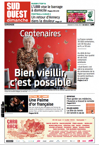 Sud Ouest (5 éditions) du Dimanche 28 Mai 2023