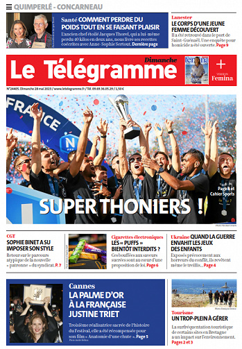Le Télégramme (4 éditions) du Dimanche 28 Mai 2023