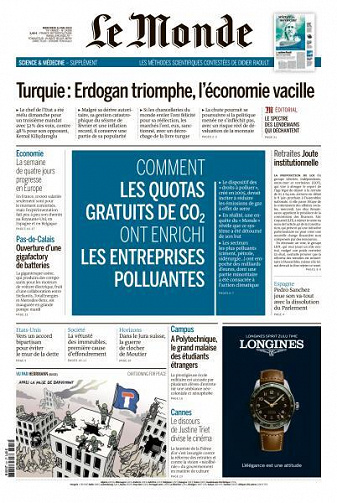 Le Monde du Mercredi 31 Mai 2023