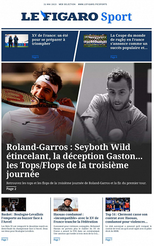 Le Figaro Sport du Mercredi 31 Mai 2023