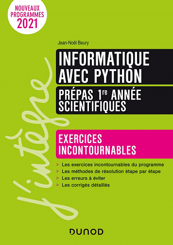Informatique avec Python : Exercices incontournables - Jean-Noël Beury (2021)