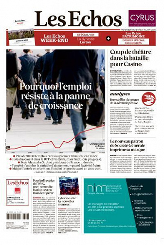 Les Echos du Vendredi 9 et Samedi 10 Juin 2023