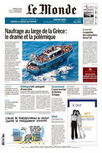 Le Monde du Vendredi 16 Juin 2023