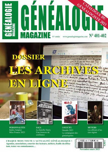Généalogie N°401-402 - Novembre-Mars 2023