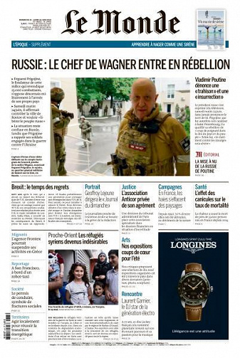Le Monde du Dimanche 25 et Lundi 26 Juin 2023