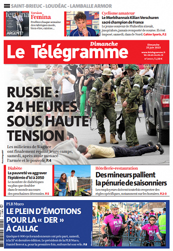 Le Télégramme (4 Éditions) du 25 Juin 2023