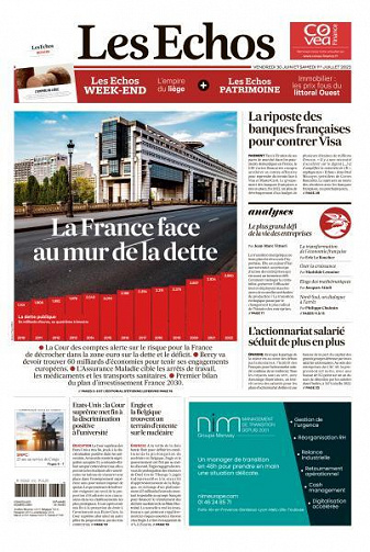 Les Echos du Vendredi 30 Juin et Samedi 1er Juillet 2023