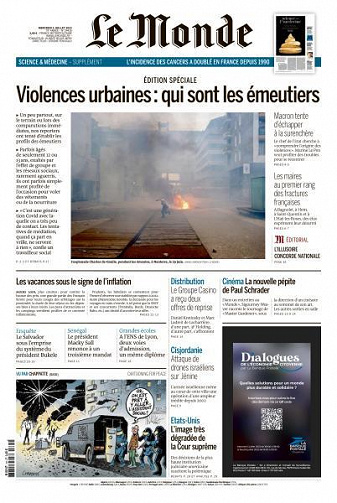 Le Monde du Mercredi 5 Juillet 2023