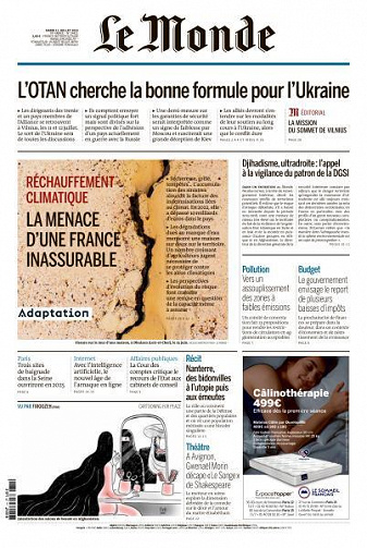 Le Monde du Mardi 11 Juillet 2023