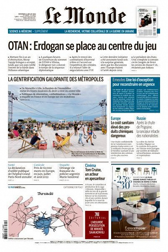 Le Monde du Mercredi 12 Juillet 2023