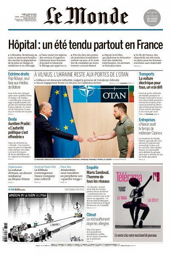 Le Monde du Jeudi 13 Juillet 2023