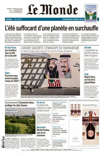 Le Monde du Dimanche 16 et Lundi 17 Juillet 2023