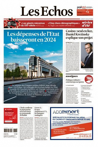 Les Echos du Lundi 17 Juillet 2023