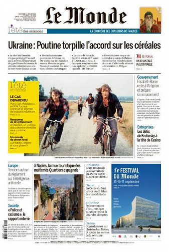 Le Monde du Mercredi 19 Juillet 2023
