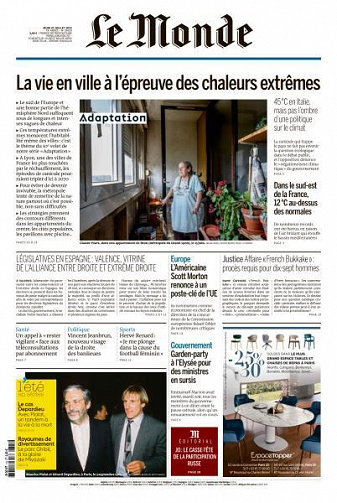 Le Monde du Jeudi 20 Juillet 2023