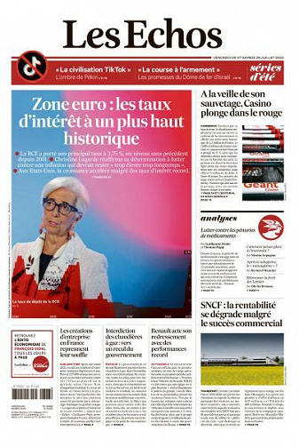 Les Echos du Vendredi 28 et Samedi 29 Juillet 2023