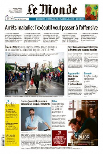 Le Monde du Mercredi 2 Août 2023