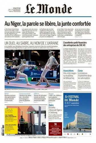 Le Monde du Jeudi 10 Août 2023