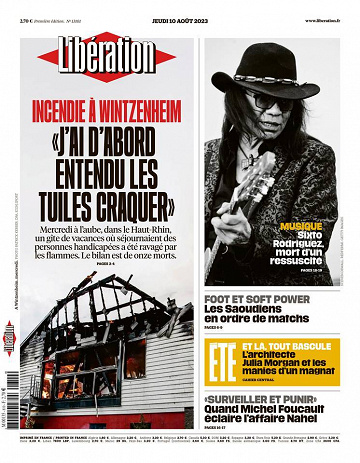 Libération du Jeudi 10 Août 2023