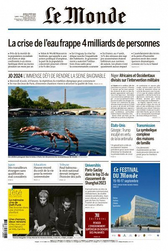 Le Monde du Jeudi 17 Août 2023