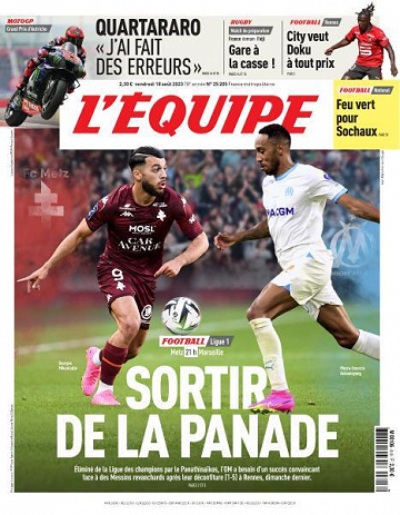 L’equipe du Vendredi 18 Août 2023
