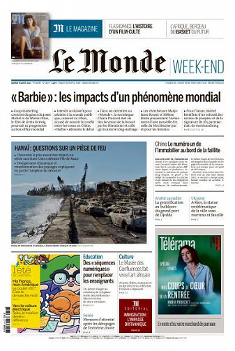 Le Monde du Samedi 19 Août 2023