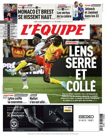 L’equipe du Lundi 21 Août 2023
