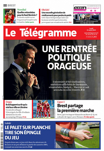 Le Télégramme (5 Éditions) Du Lundi 21 Août 2023