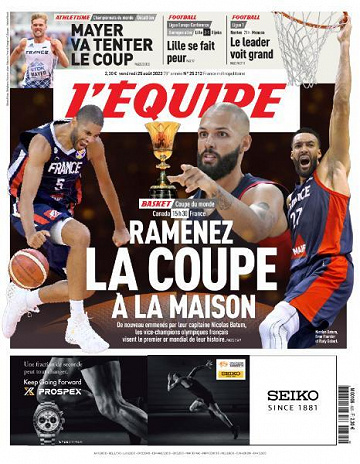 L’equipe du Vendredi 25 Août 2023