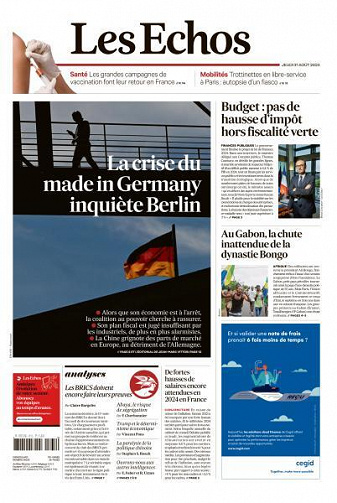 Les Echos du Jeudi 31 Août 2023