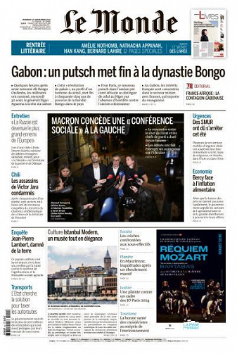 Le Monde du Vendredi 1er Septembre 2023