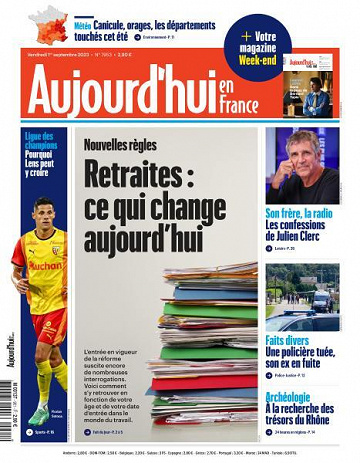 Aujourd’hui en France - 1er Septembre 2023