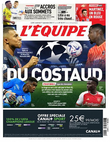 L’equipe du Vendredi 1er Septembre 2023