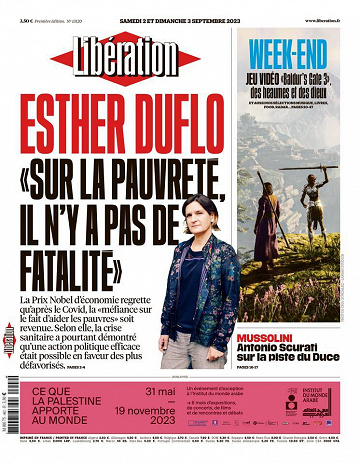 Libération du Samedi 2 et Dimanche 3 Septembre 2023